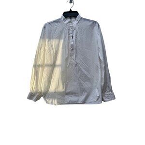 NWT NILI LOTAN Size XS white cotton button down shirt 2609988 pleats detail